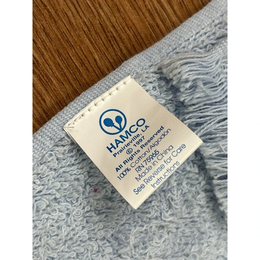 Vintage 90s Hamco Pullover Towel Bib with Squeaker Blue Terrycloth Horse NEW